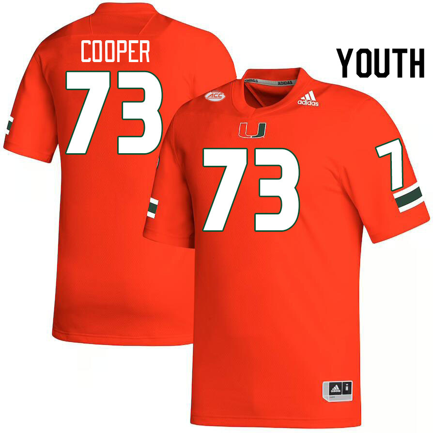 Youth #73 Anez Cooper Miami Hurricanes College Football Jerseys Stitched-Orange - Click Image to Close